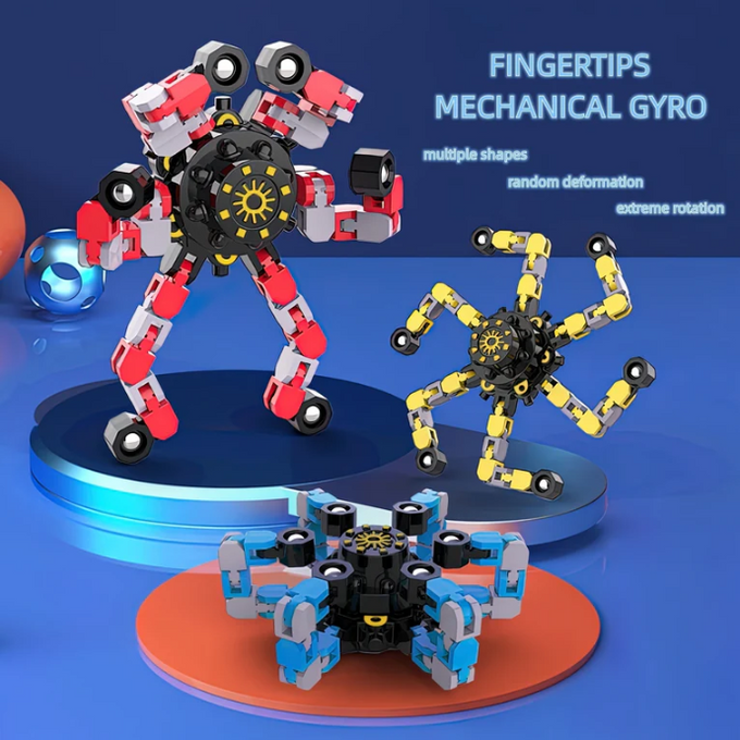 Fingertip Mechanical Gyro &amp; Deformable Chain Gyro: DIY Creative Stress Relief Toy for Kids – Innovation, Fun, and Pressure Relief