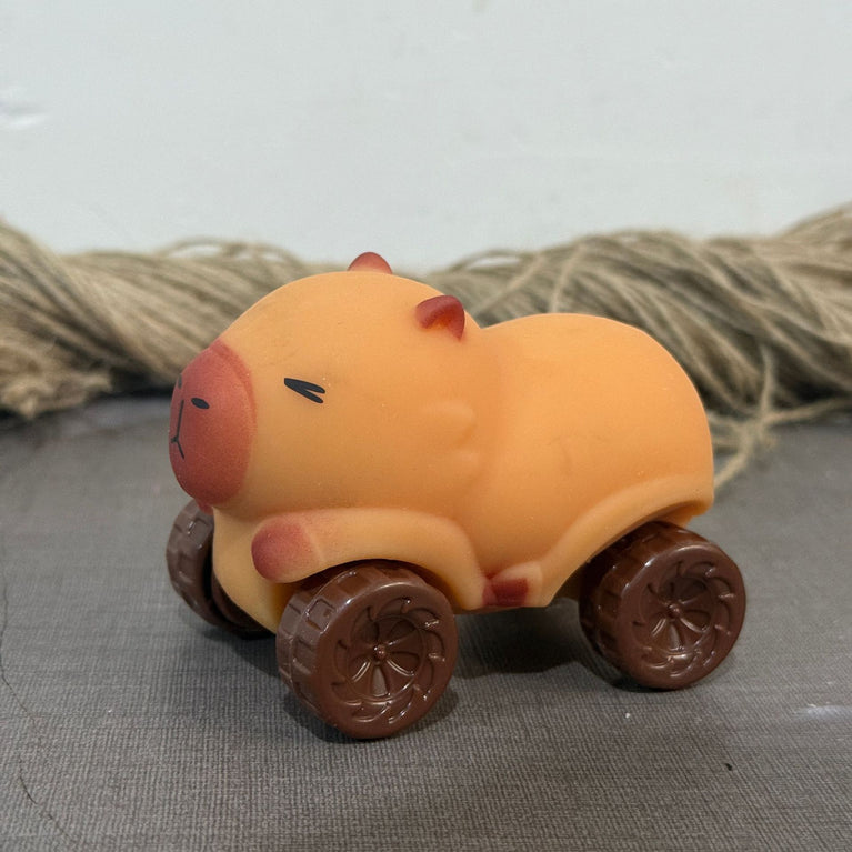 Creative Capybara scooter, novel four-wheeled vehicle, deformable decompression toy, capybara pull cart toy, soft and retractable