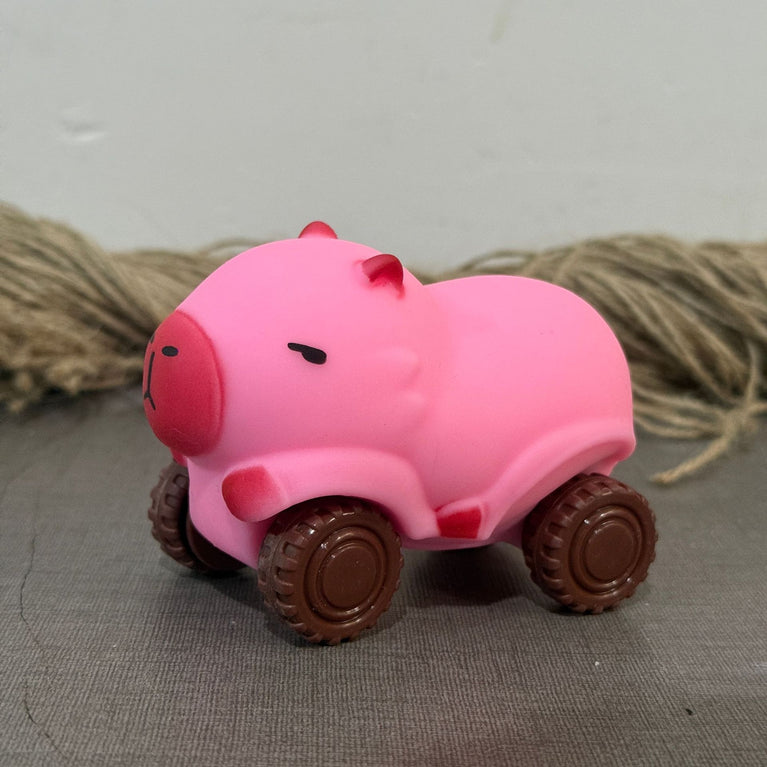 Creative Capybara scooter, novel four-wheeled vehicle, deformable decompression toy, capybara pull cart toy, soft and retractable