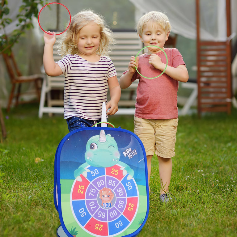 5 in 1 Bean Bag Toss Game Toy Corn Hole Game Beanbag Toss Game Dart Board Game Loop Toss Game Outdoor Activities Party Backyard Games Set for Boys Girls Toddlers Kids