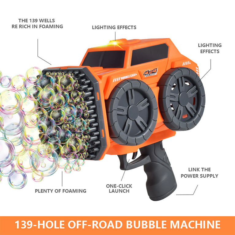 Kids Bubble Gun, off-road vehicle bubble machine, bubble solution, bubble machine for outdoor activities suitable for 3 4 5 6 7 8 9 10 11 12 year old boys girls Children birthday