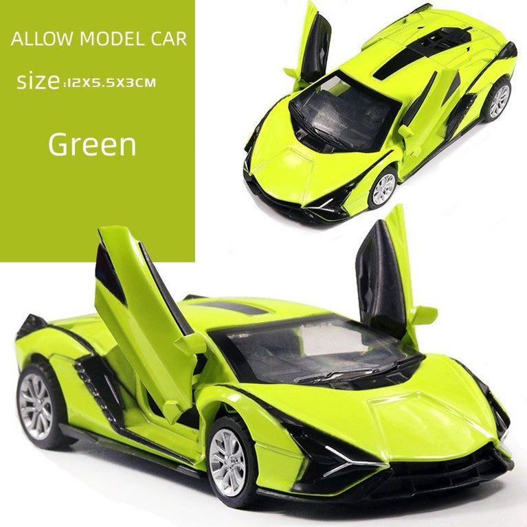 1:36 Green Sian Car Diecast Alloy Sports Car Model Super Racing Lifting Tail Hot Metal Car Wheel Pull Back For Children Gifts