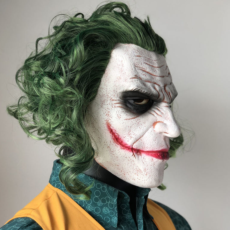 Horror Joker Mask Cosplay Scary Creepy Clown Latex Helmet Halloween Carnival Dress Up Party Costume Props