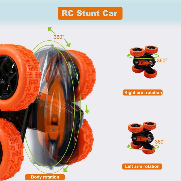 Rc Stunt Cars: Double Sided 360°Flip Rotating 4WD Race Car Toy For Outdoor & Indoor Birthday Gift