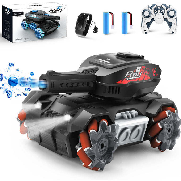 4DRC Y1 RC Crawler Scale Water Bullet Shooting Remote Control Cars,Kids 4WD Battle Stunt Car,All Terrain RC Truck with 360°Rotating,Toy Gift for Boys Girls Kids,Blue