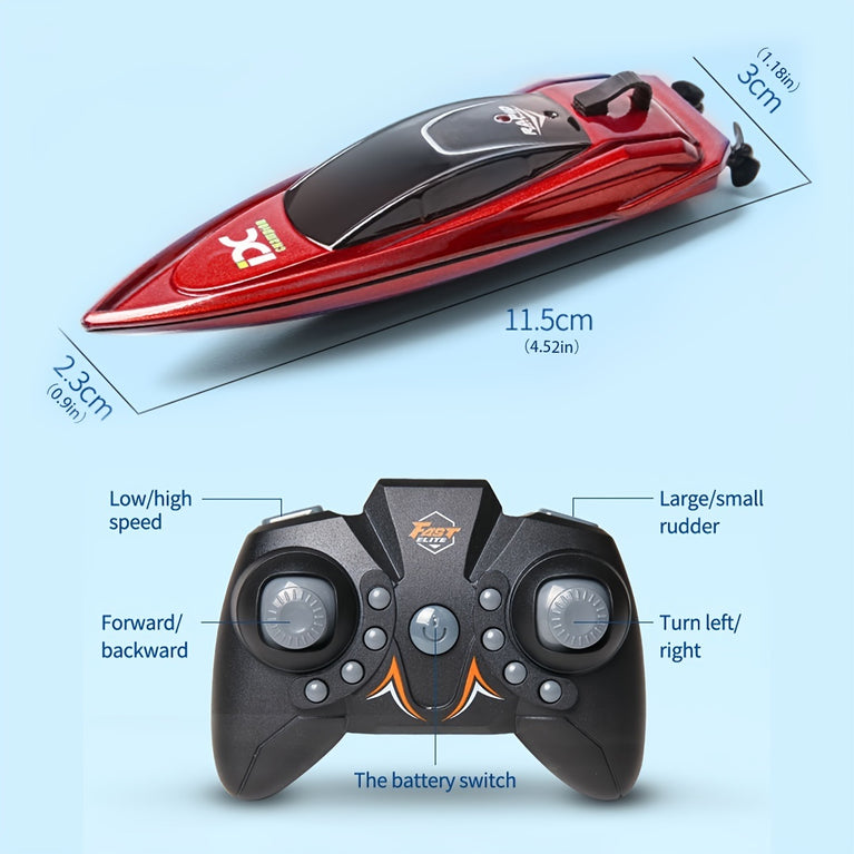 RC Boat For Kids; 2.4GHz 8 Km/h High Speed RC Boat Electric Racing Boat; Waterproof 500mAh USB Rechargeable RC Boat Toy Ship; Summer Water Toy; Gift For Kids Adults