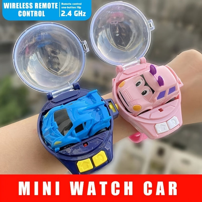 Kids Watch Remote Control Car Toy; Boy Girl Gift Toy Cartoon Car Rechargeable With Light