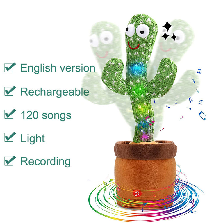 Bluetooth Dancing Cactus Repeat Talking Toy 60/120 Songs Electronic Plush Toys Singing Recording Doll Early Education for Kids