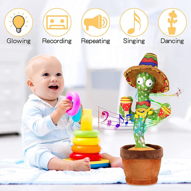 Bluetooth Dancing Cactus Repeat Talking Toy 60/120 Songs Electronic Plush Toys Singing Recording Doll Early Education for Kids