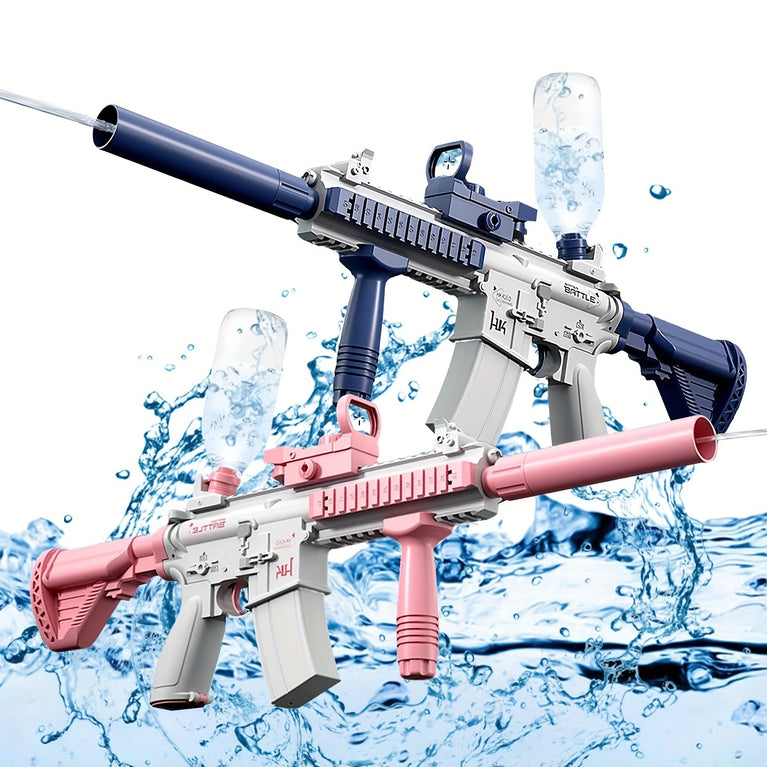 M416 Electric Water Gun - Powerful Water Soaker With External Water Bottle Connection - Up To 20 FT Long Range Automatic Toy For Kids & Adults - Perfect For Outdoor Water Pool Shooting Games