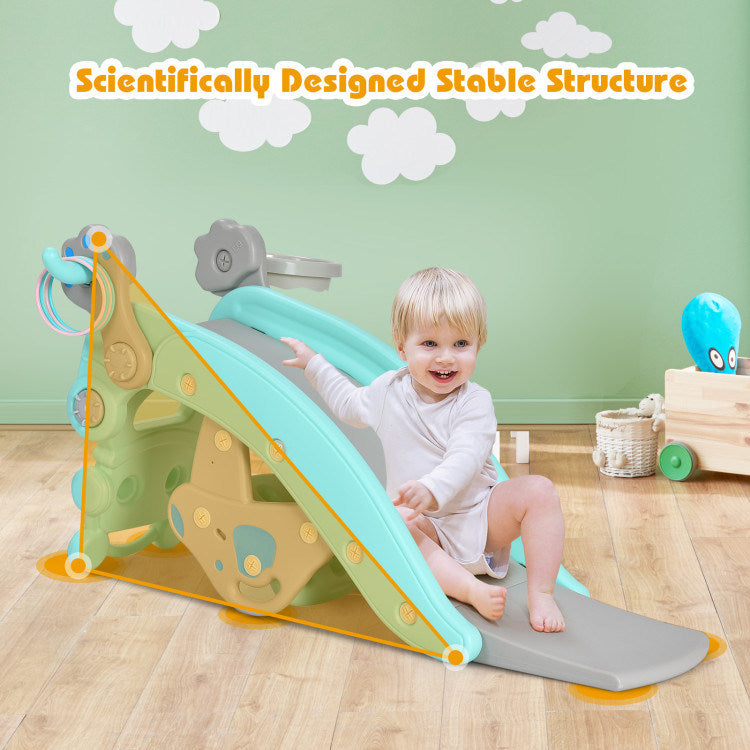 4-in-1 Rocking Horse and Slide Set for Kids