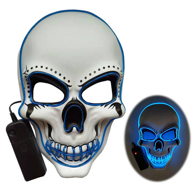 Halloween skull LED light-emitting mask Cold light atmosphere stage performance props New Year's party carnival masks