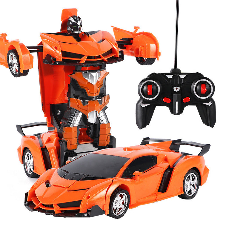 Remote Control Car; Transform Robot RC Car with One-Button Transforming 360 Degree Rotation Drifting; 1:18 Scale Police Car Ideal Xmas and Birthday Gift Toys for 5+ Year Old Boys/Girls