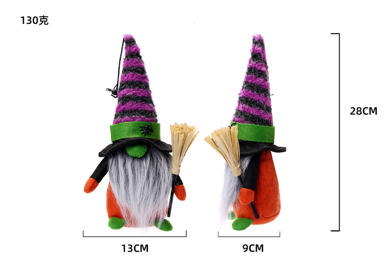 Halloween Broom Faceless Doll Dwarf Spider Green Ghost Christmas Goblin Doll Ornaments