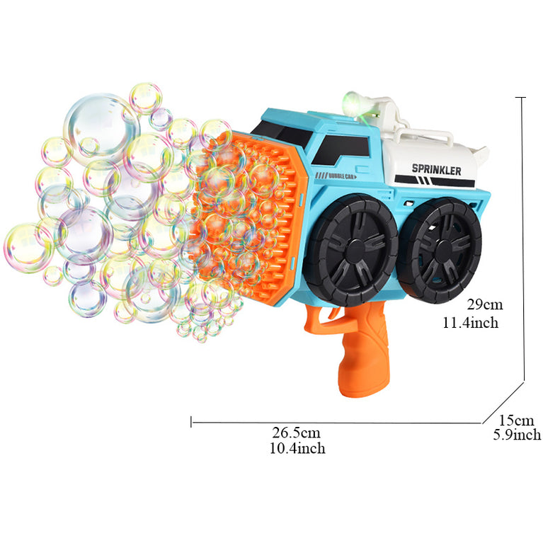 Kids Bubble gun, Sprinkler bubble machine, bubble solution, bubble machine for outdoor activities Suitable for 3 4 5 6 7 8 9 10 years old Boy Girl Child birthday (blue)