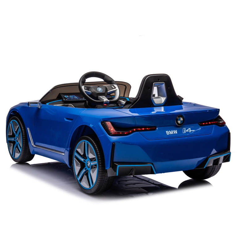 Licensed BMW I4,12v Kids ride on car 2.4G W/Parents Remote Control,electric car for kids,Three speed adjustable,Power display, USB,MP3 ,Bluetooth,LED light,Two-point safety belt,story