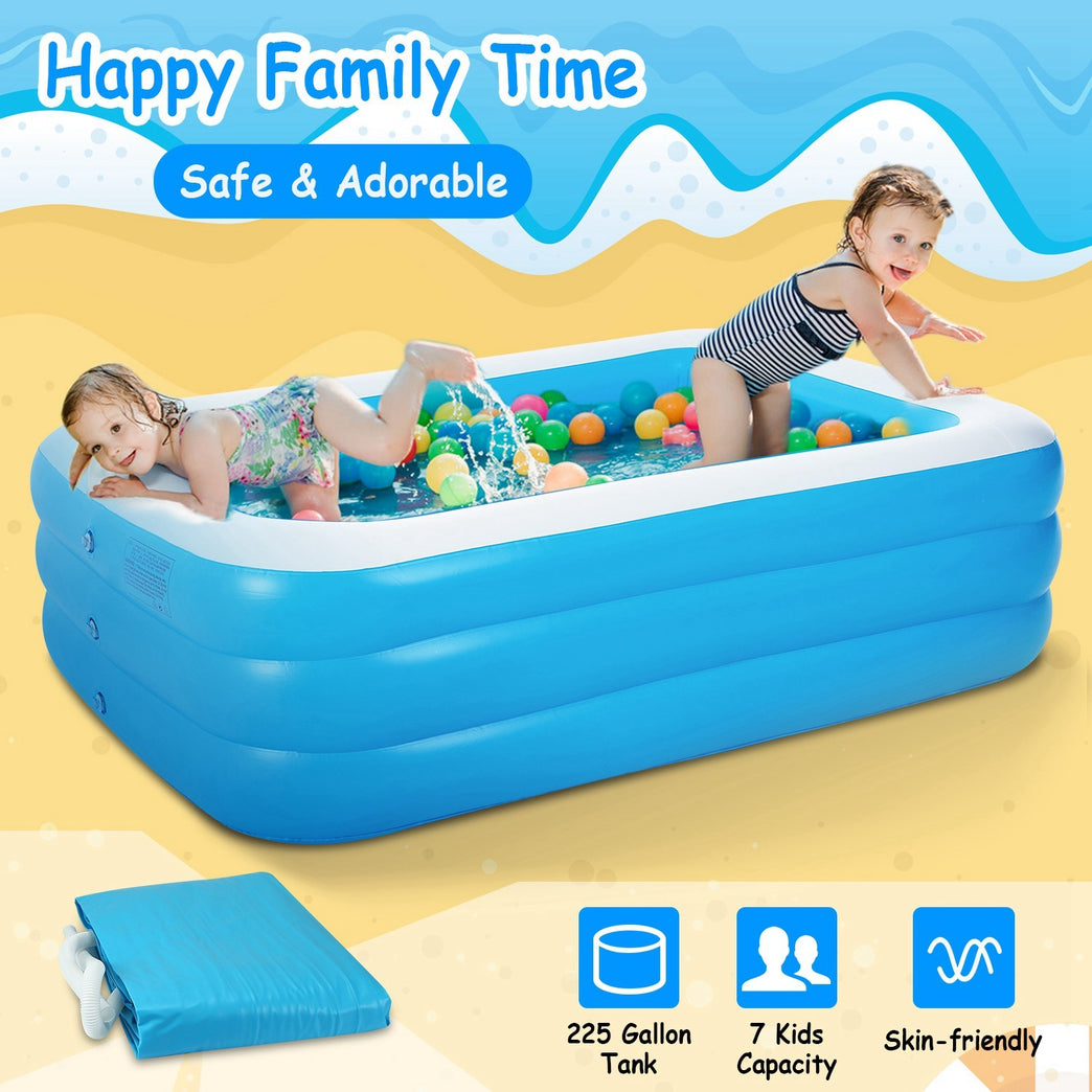 103x69x24in Inflatable Swimming Pools Family Swim Play Center Pool Blow up Kiddie Pool