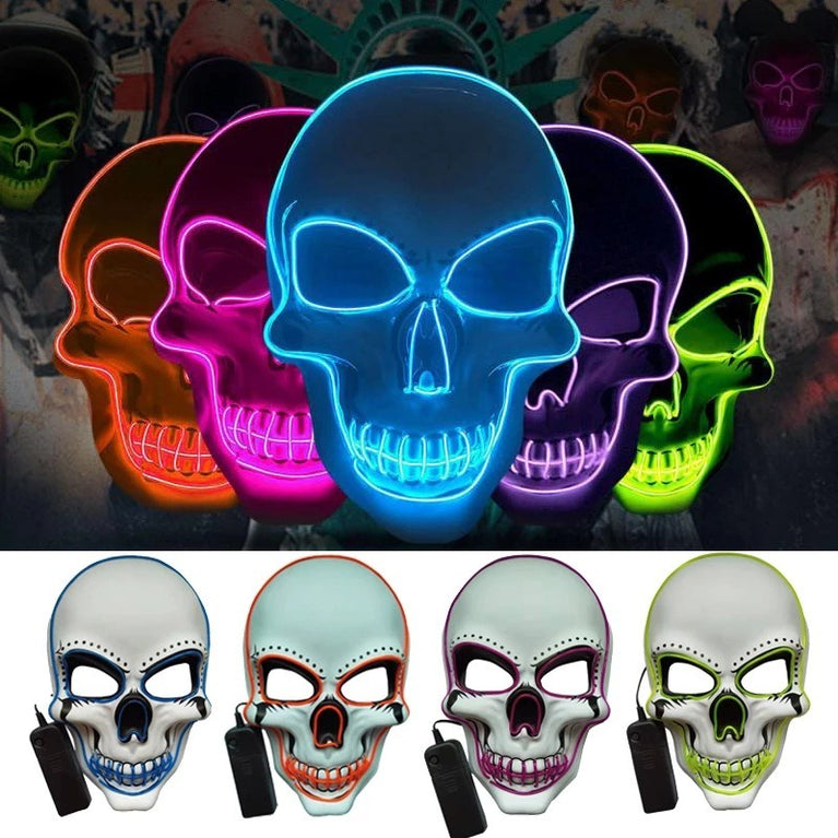 Halloween skull LED light-emitting mask Cold light atmosphere stage performance props New Year's party carnival masks