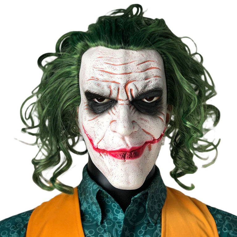 Horror Joker Mask Cosplay Scary Creepy Clown Latex Helmet Halloween Carnival Dress Up Party Costume Props