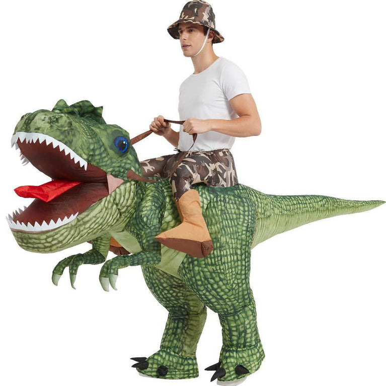 Adult Child Boys Girls Funny Inflatable Dinosaur Costume Riding Tyrannosaurus Rex Cosplay Fancy Dress Kids Halloween Party