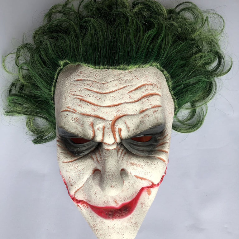 Horror Joker Mask Cosplay Scary Creepy Clown Latex Helmet Halloween Carnival Dress Up Party Costume Props