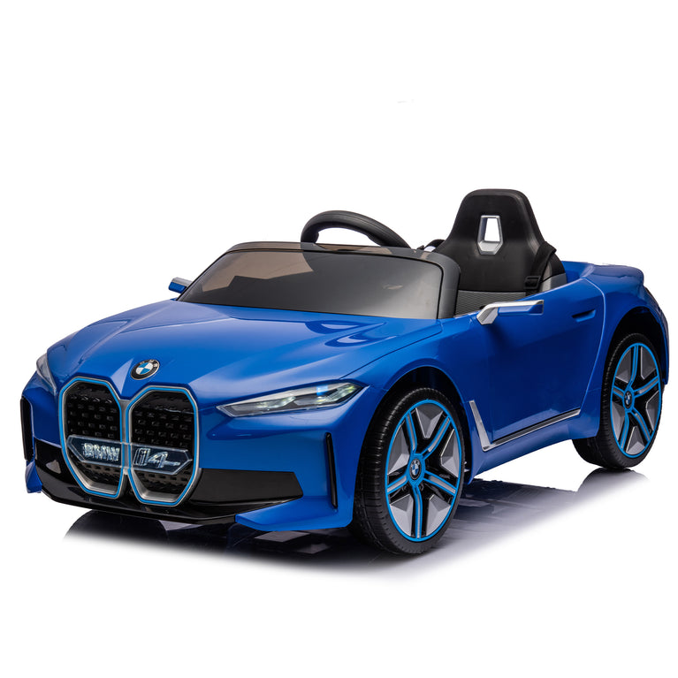 Licensed BMW I4,12v Kids ride on car 2.4G W/Parents Remote Control,electric car for kids,Three speed adjustable,Power display, USB,MP3 ,Bluetooth,LED light,Two-point safety belt,story