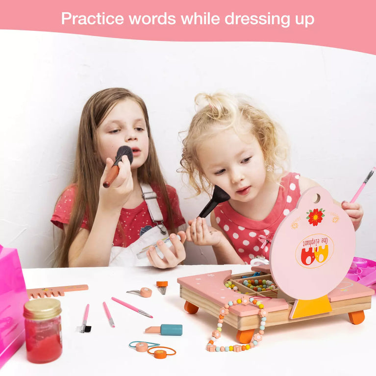 Robud Wooden Cosmetic Pink Makeup Preschool Toys Set Pretend Play Baby 3+ Gifts