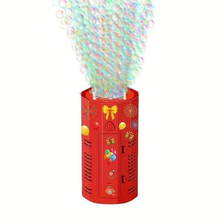 Happy Bubble Machine 12 Holes With Lighting And Sound Effects Holiday Party Children's Party Bubble Machine Self-purchased 4*AA Batteries Need To Buy Bubble Liquid To Use