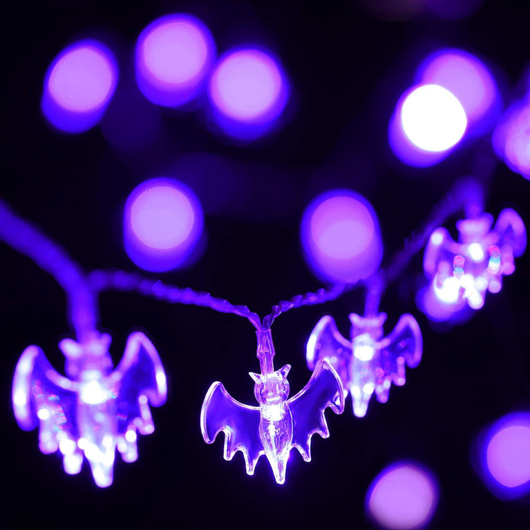 Multiple sizes Halloween Bat String Lights Battery Operated Halloween Lights Little Bat LED Holiday Lights for Halloween Outdoor Indoor Decor