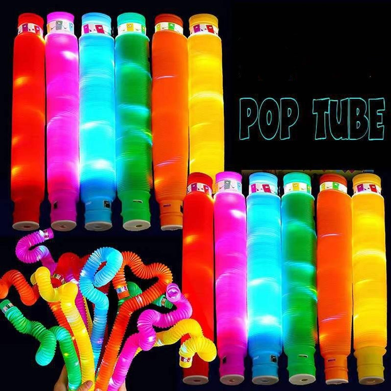 12 PCS Light up LED Pop Tubes;  Glow Sticks Necklaces & Bracelets Party Pack;  Glow in The Dark Party Favor Supplies Decoration for Halloween;  Wedding;  Birthday;  Camping Games & Activities