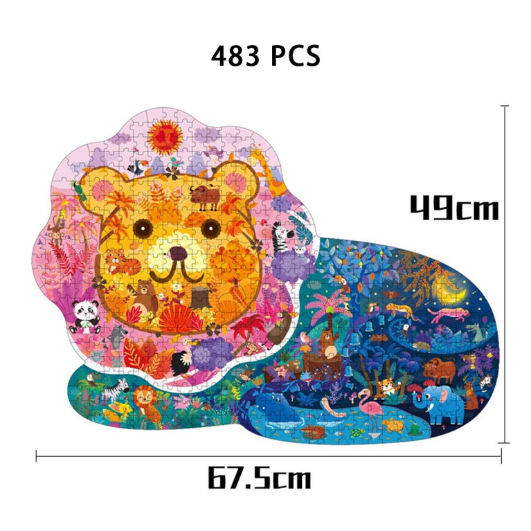 Children's Special-shaped Puzzle 300 Pieces 500 Pieces Animal Dinosaur Irregular Paper Jigsaw Puzzle Family Game Challenging Family Activity Perfect For Game Nights