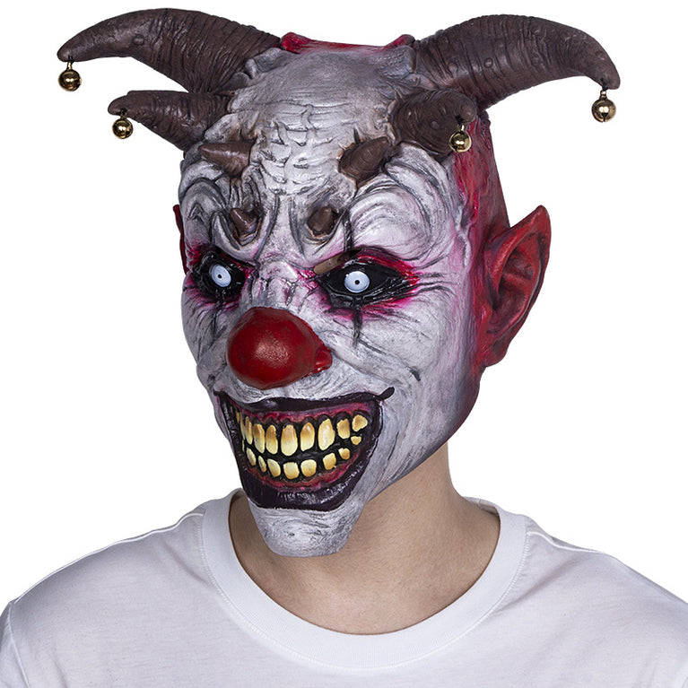 Evil Clown Mask Horror Villian Slasher Circus Carnival Halloween Party Jester Costume Props