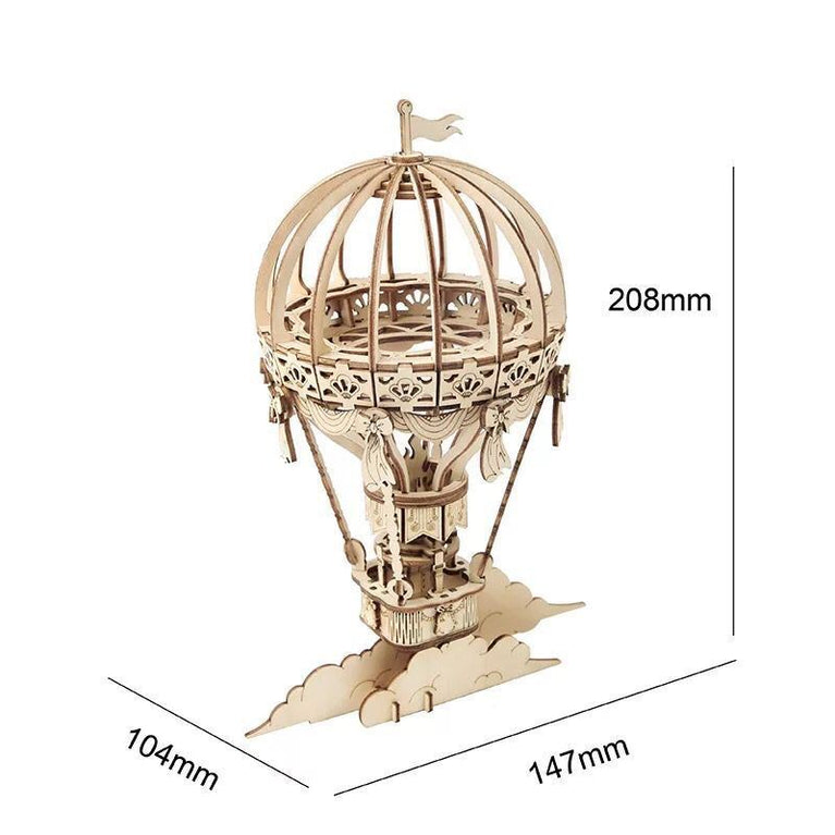 New Wooden Diy Assembled Three-Dimensional Puzzle Model Pumpkin Car Ferris Wheel Carousel Sailboat Creative Assembly Ornaments