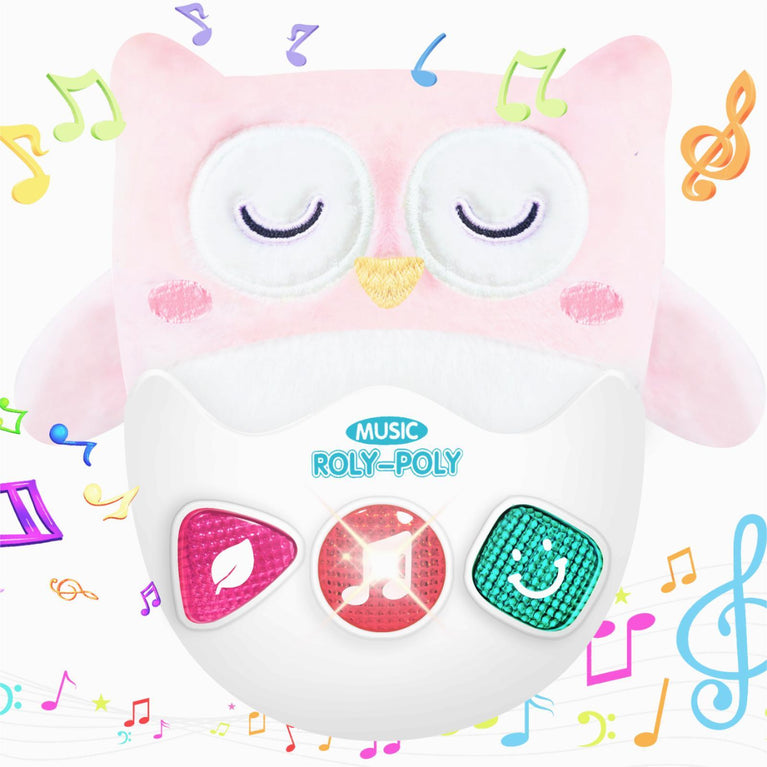 Baby Stuffed Rocking Musical Toy - Baby Tummy Time Toy 6-12 Months Old Girls 6 7 8 9 12 18-24 Months Singing Light Plush Learning Educational Roly Birthday Gift