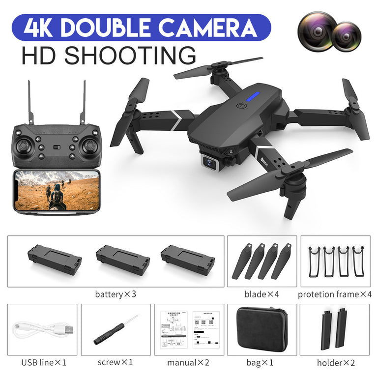 E88 Pro WIFI FPV Drone With Wide Angle HD 4K Camera Height Hold RC Foldable Quadcopter Drone Gift Toy