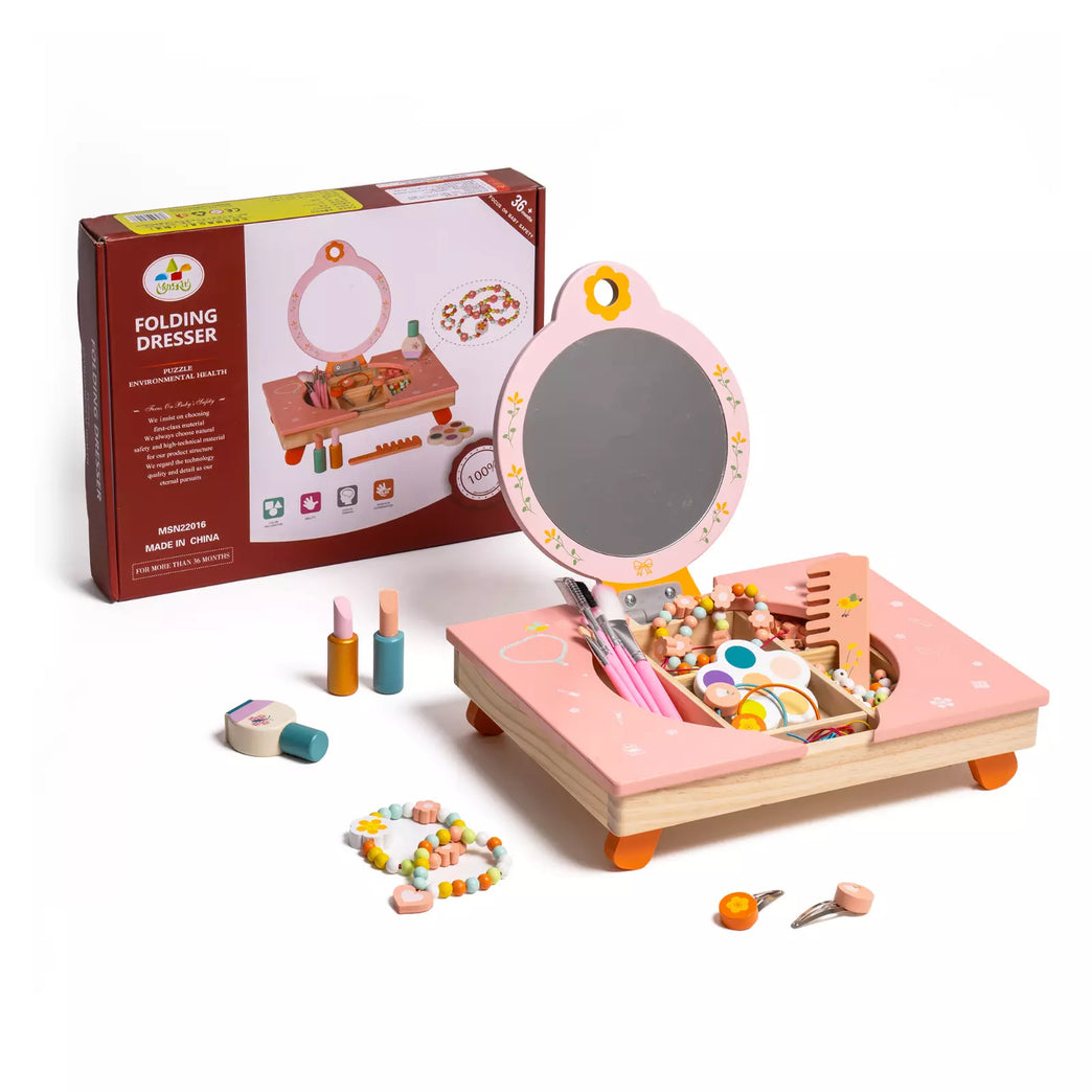 Robud Wooden Cosmetic Pink Makeup Preschool Toys Set Pretend Play Baby 3+ Gifts