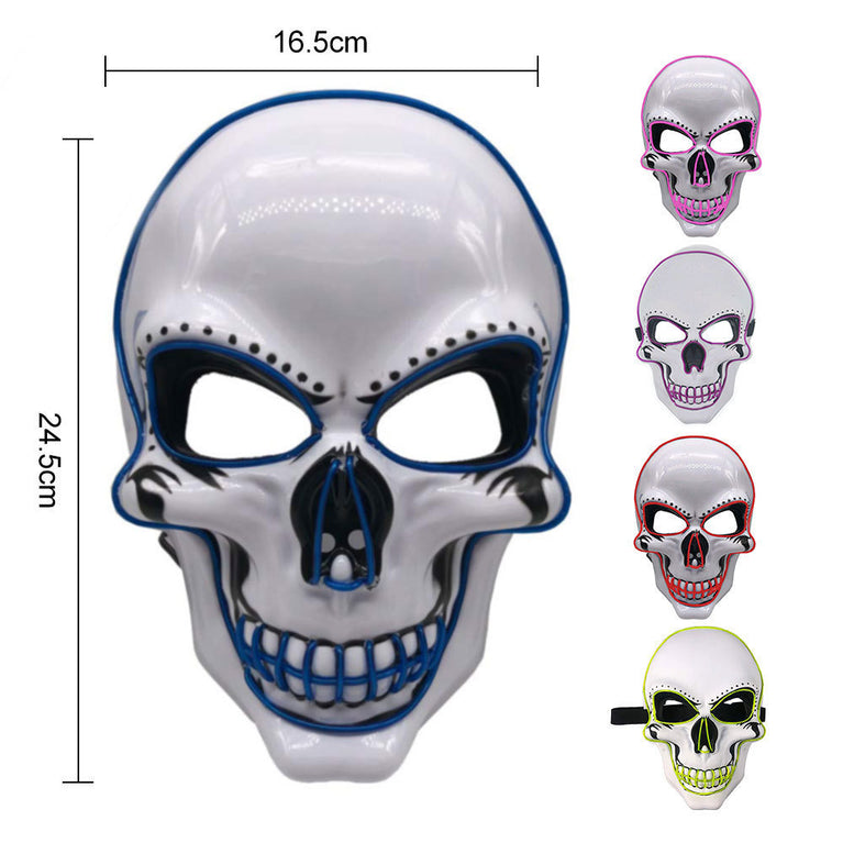 Halloween skull LED light-emitting mask Cold light atmosphere stage performance props New Year's party carnival masks