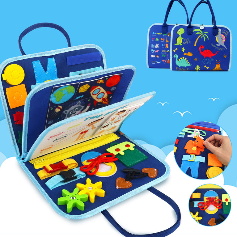 Busy Board Sensory Activity - Montessori Toys Airplane Travel Essentials Road Trip Games Quiet Book Birthday Gifts Learning Toy Educational Toy