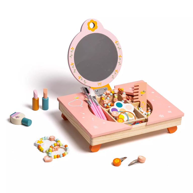 Robud Wooden Cosmetic Pink Makeup Preschool Toys Set Pretend Play Baby 3+ Gifts