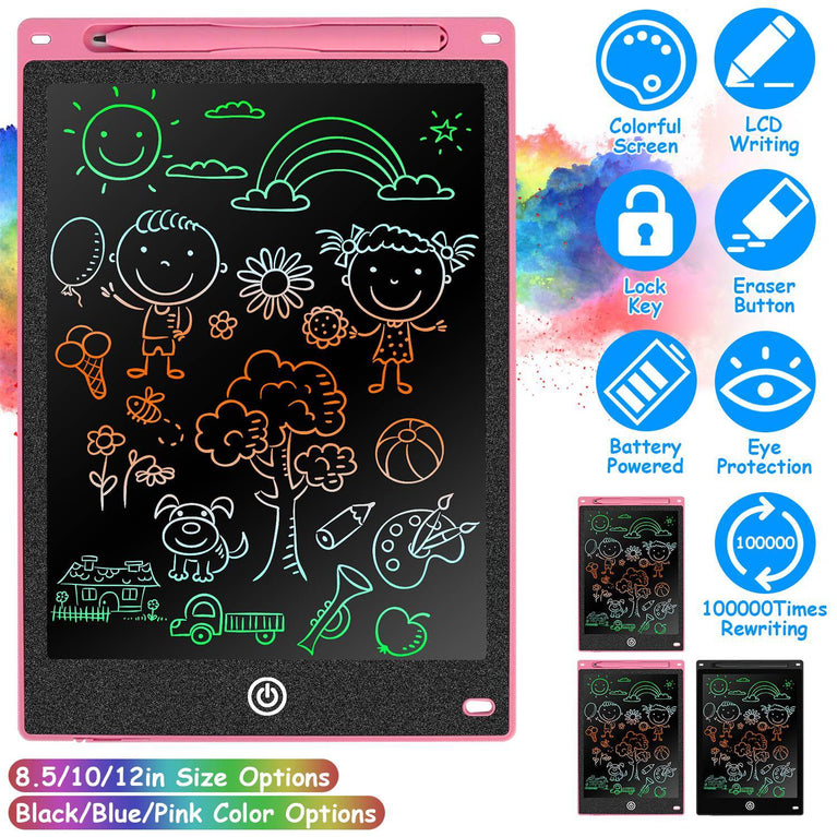 8.5in LCD Writing Tablet Electronic Colorful Graphic Doodle Board Kid Educational Learning Mini Drawing Pad with Lock Switch Stylus Pen For Kids 3+ Years