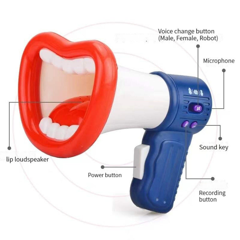 New Big Mouth Funny Megaphone Recording Toy Kid Voice Changer Horn Children Speaker Handheld Mic Vocal Toys For Kids Jokes Gifts