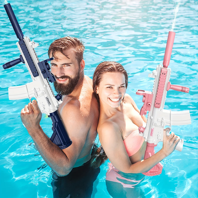 M416 Electric Water Gun - Powerful Water Soaker With External Water Bottle Connection - Up To 20 FT Long Range Automatic Toy For Kids & Adults - Perfect For Outdoor Water Pool Shooting Games