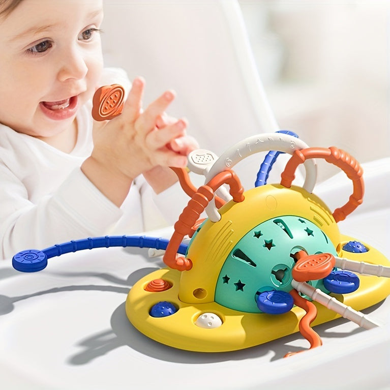 Baby Sensory Montessori Toy For 6-12-18 Months, Silicone Table Pull String Teething Toy, Educational Bath Learning Birthday Gift Travel Toy For 1 2 3 Year Old Boy And Girl Infant Toddlers