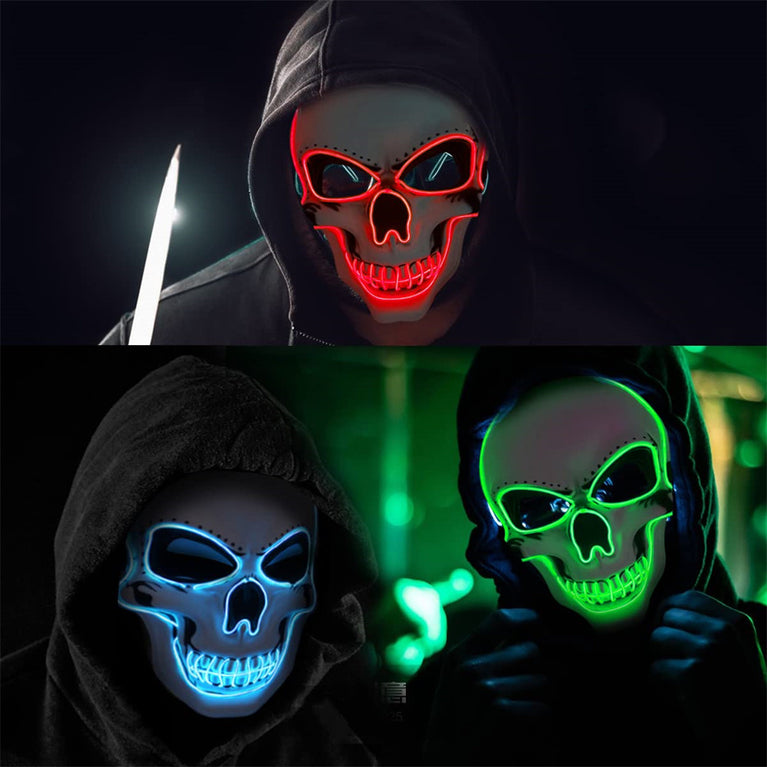 Halloween Mask LED Light up Costumes Scary Mask for Party Supplies