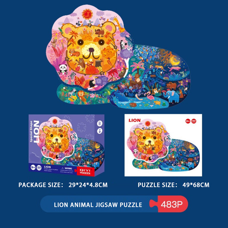 Children's Special-shaped Puzzle 300 Pieces 500 Pieces Animal Dinosaur Irregular Paper Jigsaw Puzzle Family Game Challenging Family Activity Perfect For Game Nights