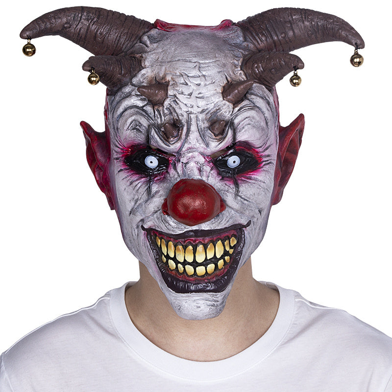 Evil Clown Mask Horror Villian Slasher Circus Carnival Halloween Party Jester Costume Props