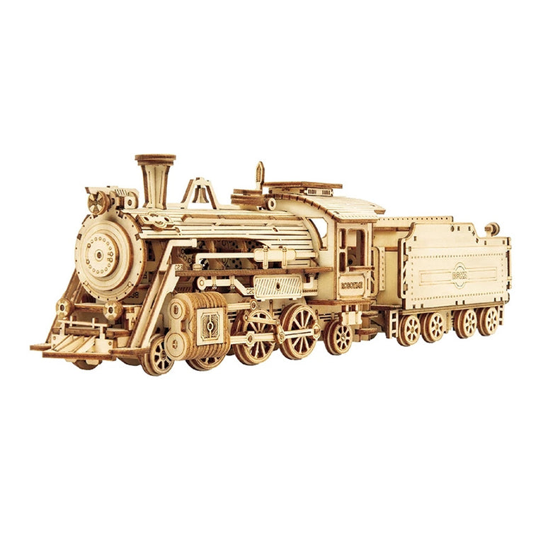 3D Wooden Puzzle Toy Assembly Locomotive Model Building