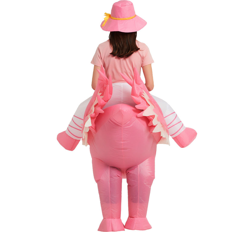 Flamingo Inflatable Costume Riding On Flamingo Air Blow up Costumes Funny Fancy Dress Party Halloween Costume for Adult