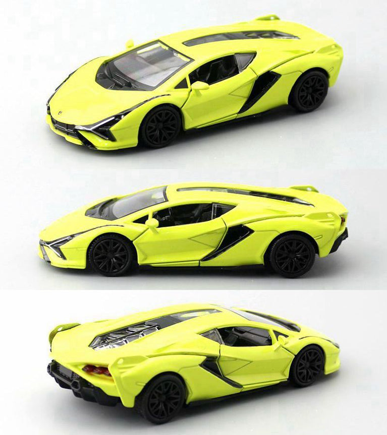 1:36 Green Sian Car Diecast Alloy Sports Car Model Super Racing Lifting Tail Hot Metal Car Wheel Pull Back For Children Gifts