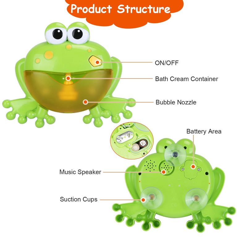 Frog Musical Bubble Bath Maker Baby Bath Toys for Bathtubs Toddler Bubble Machine for Bath Fun